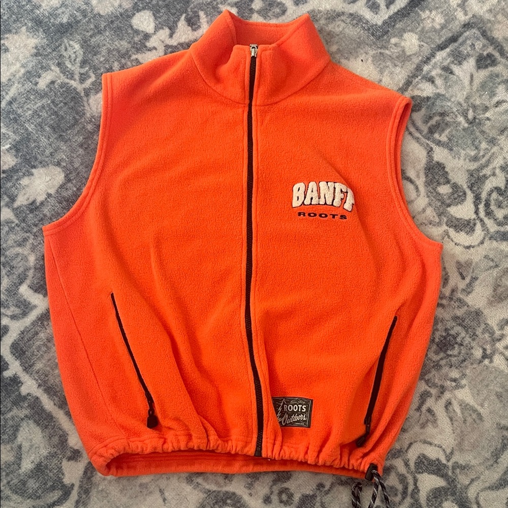 Vintage Roots Banff Bright Orange Fleece Vest